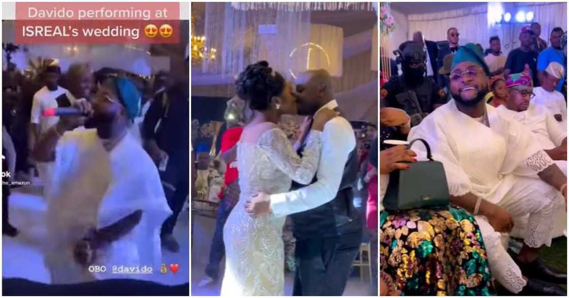 Photos of Davido performing live at Isreal DMW's wedding party
