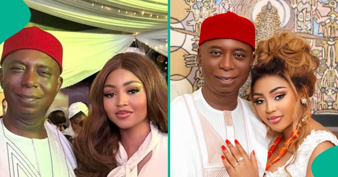 Ned Nwoko hosts meeting, Regina Daniels absent in it.