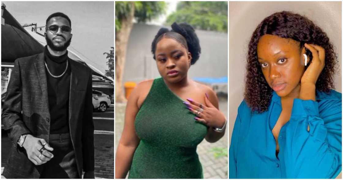 BBN housemates Khalid, Amaka, and Daniella BBN housemates Khalid, Amaka, and Daniella