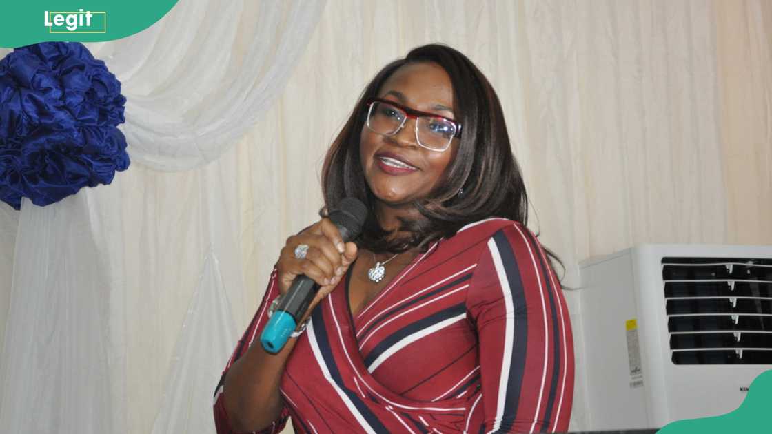 Dr. Stella Okoli on stage at Nnamdi Azikiwe University Dr. Stella Okoli on stage at Nnamdi Azikiwe University