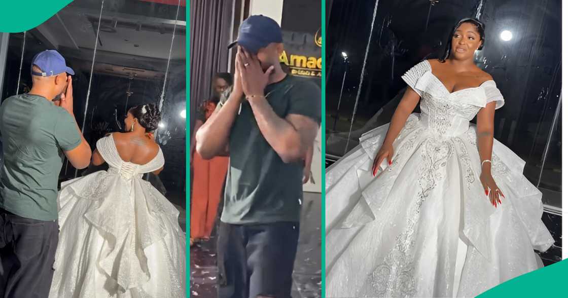 Blessing CEO shares an emotional video of IVD’s reaction to seeing her in her wedding dress. Blessing CEO shares an emotional video of IVD’s reaction to seeing her in her wedding dress.