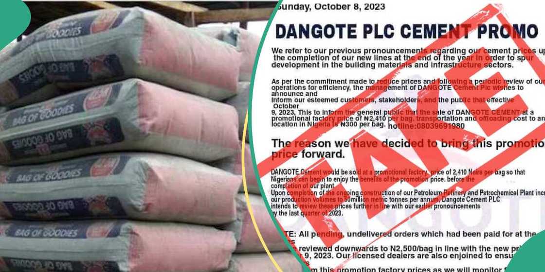 Dangote Cement prices