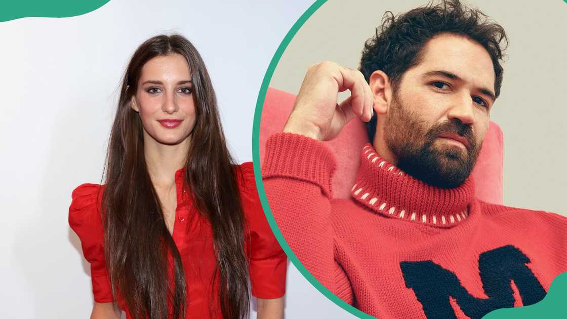 Audrey McGraw is posing for a picture in a red outfit (L) and Manuel Garcia is posing in a red sweater (R) Audrey McGraw is posing for a picture in a red outfit (L) and Manuel Garcia is posing in a red sweater (R)