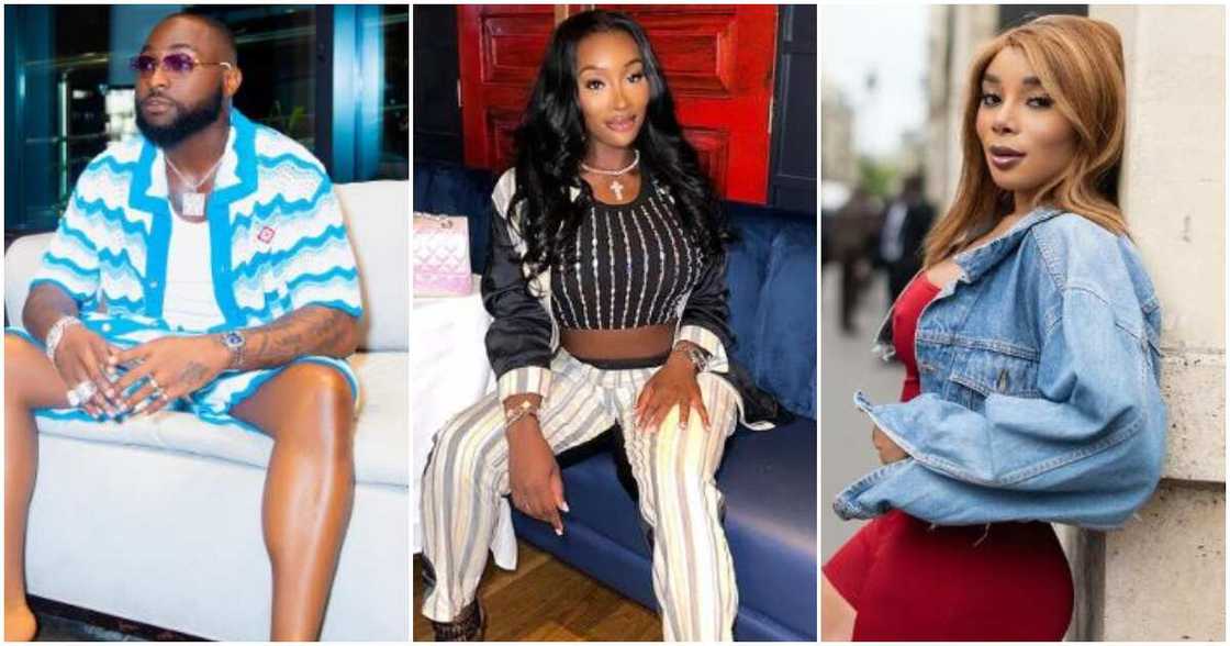 Nigerian singer Davido and his alleged side chics Nigerian singer Davido and his alleged side chics