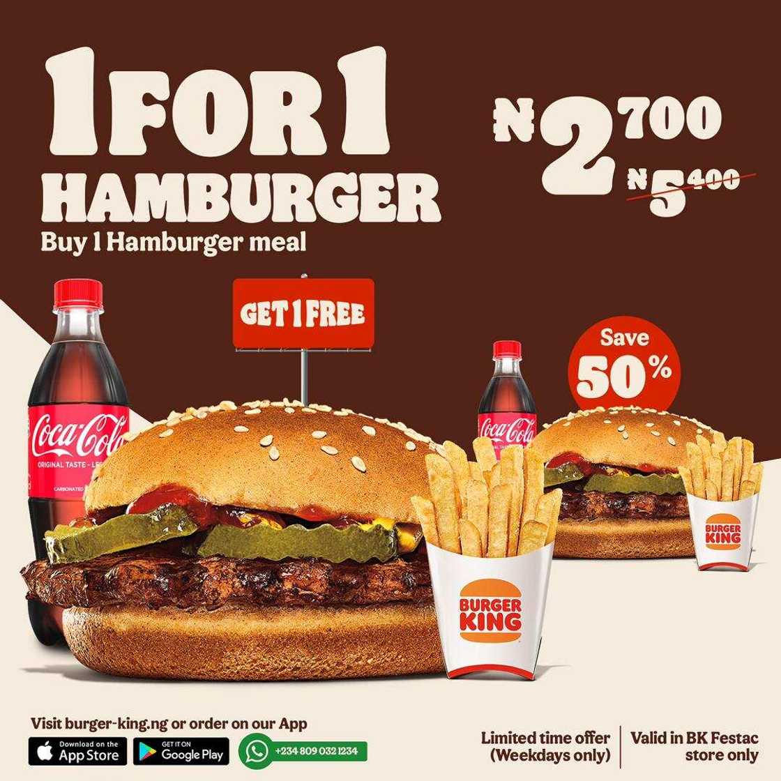 Burger King: Buy 1 Get 1 Free Deal in the Ongoing Promo Burger King: Buy 1 Get 1 Free Deal in the Ongoing Promo