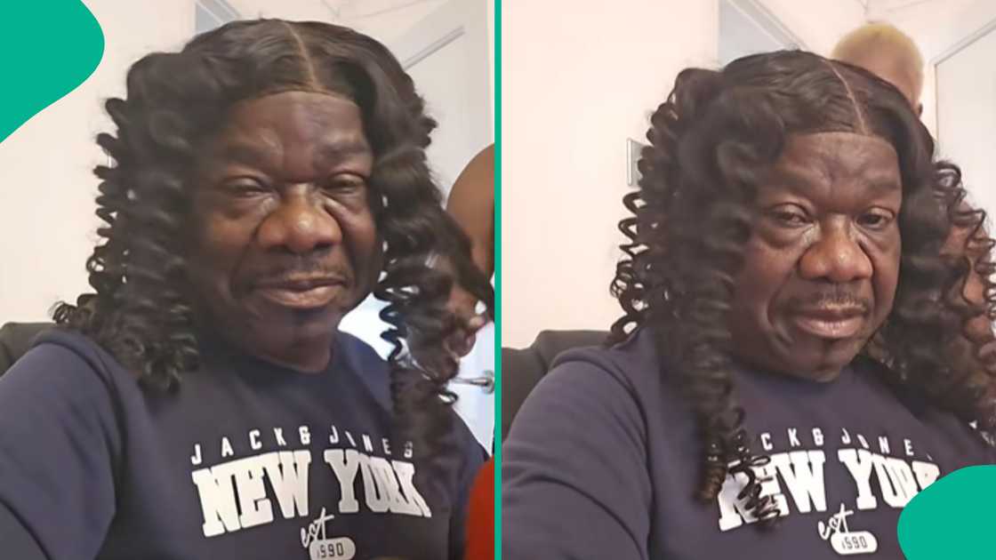 Man shows his appearance after wife used him as model for her hair.