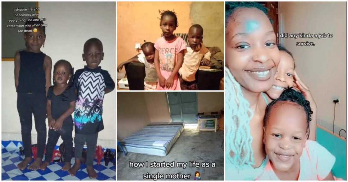 Single mum storiees, singe mum videos, single mum of 3 flaunts her kids, single mum shows where she lived