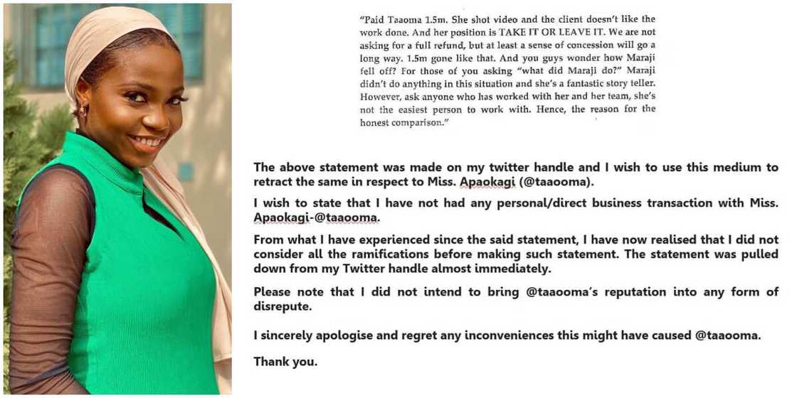 Man who accused Taaooma over false N1.5m skit issues public apology Man who accused Taaooma over false N1.5m skit issues public apology