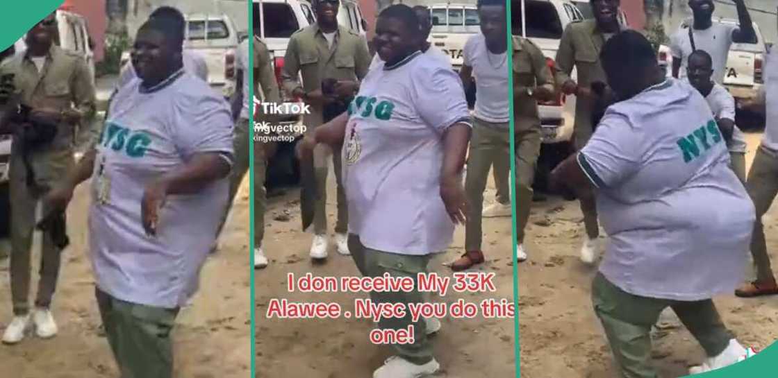 NYSC member dances in a beautiful way.