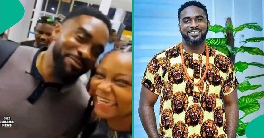 Lady reacts to unexpected meeting with Uzor Arukwe 'Odogwu pararan' at airport Lady reacts to unexpected meeting with Uzor Arukwe 'Odogwu pararan' at airport