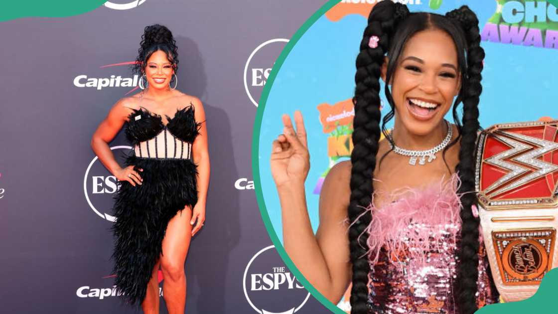 Bianca Belair in Hollywood, California (L). Bianca Belair in Los Angeles, California (R). Bianca Belair in Hollywood, California (L). Bianca Belair in Los Angeles, California (R).