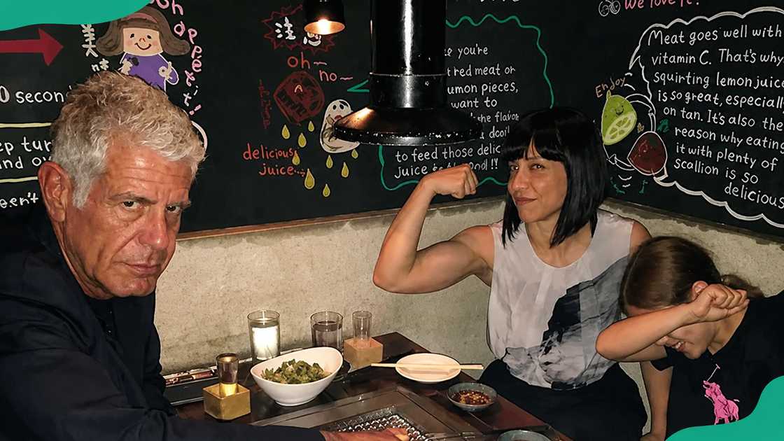 Anthony Bourdain, Ottavia Busia, and Ariane