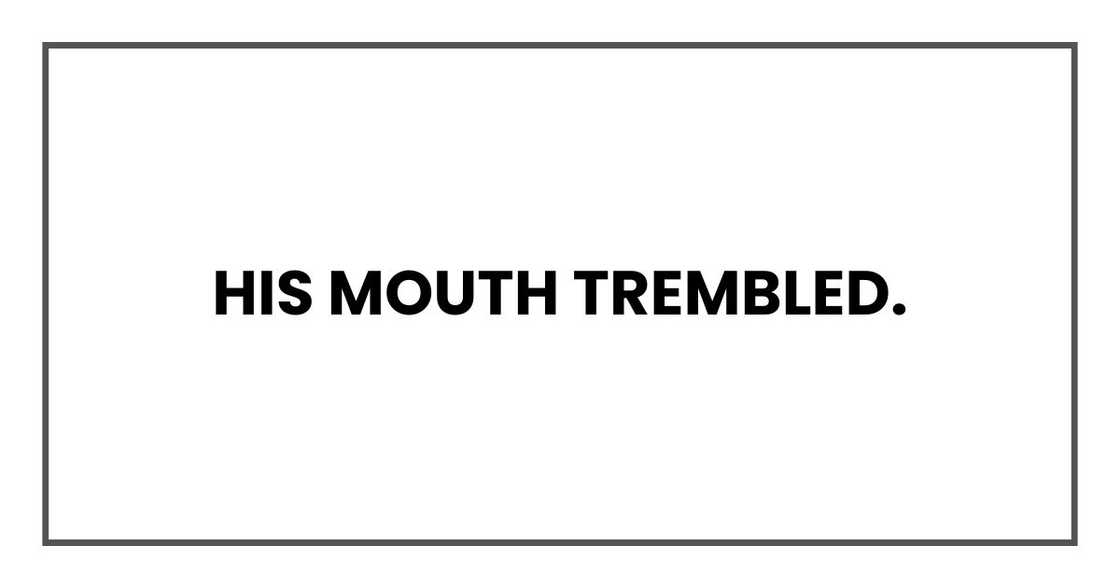 His mouth trembled.