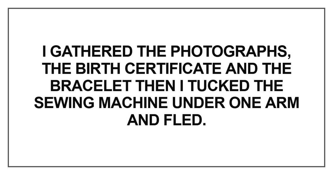 I gathered the photographs, the birth certificate