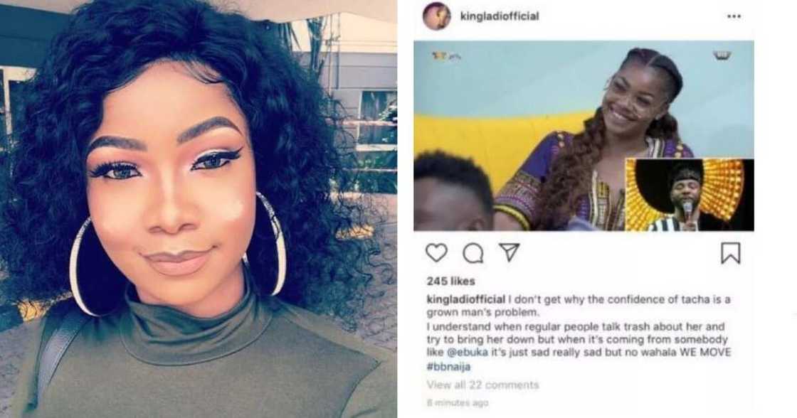 BBNaija 2019: Why is her confidence a problem? - Tacha's alleged boyfriend slams Ebuka BBNaija 2019: Why is her confidence a problem? - Tacha's alleged boyfriend slams Ebuka