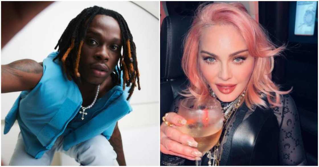 Fireboy DML, Madonna. Fireboy DML, Madonna.