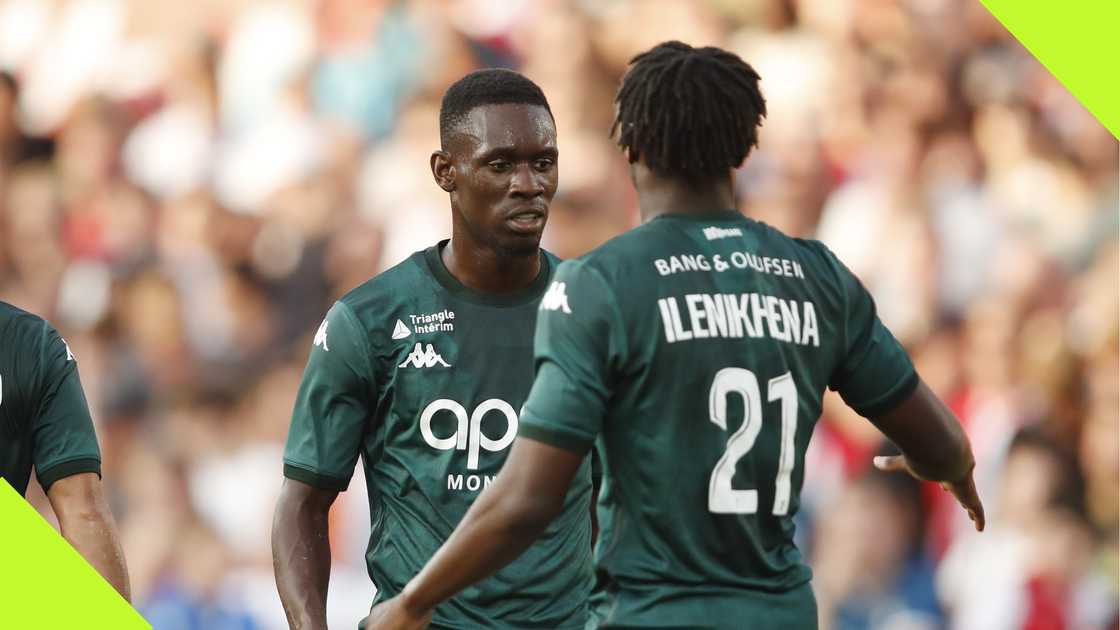 George Ilenikhena celebrates his goal for AS Monaco. George Ilenikhena celebrates his goal for AS Monaco.