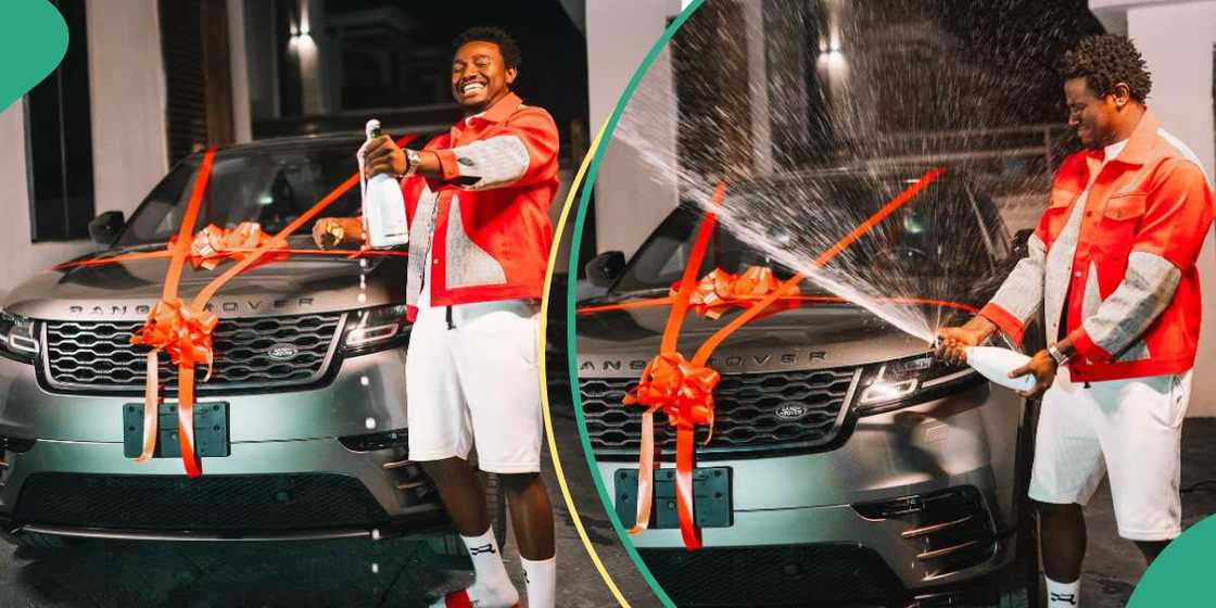 Nasty Blaq and his new Range Rover birthday gift. Nasty Blaq and his new Range Rover birthday gift.