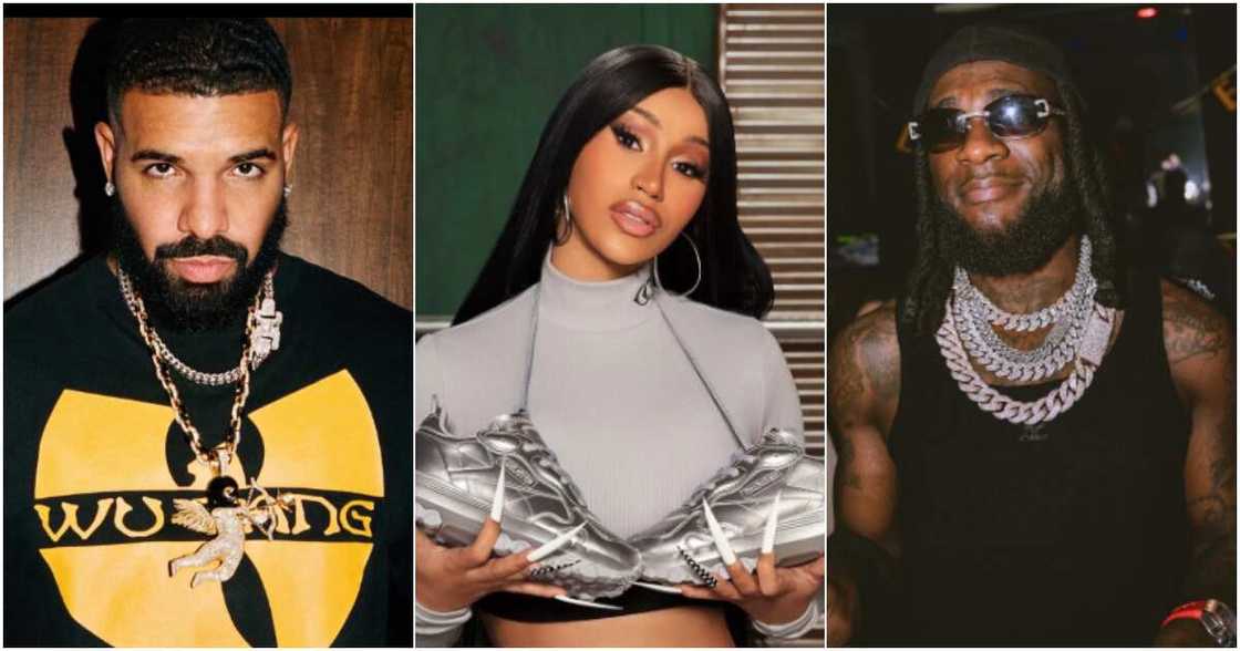 Drake, Cardi B and Burna Boy Drake, Cardi B and Burna Boy