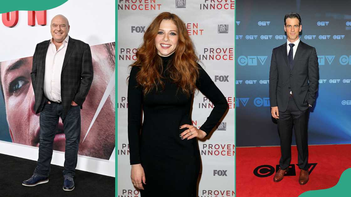 Dean Norris (L) Rachelle Lefevre (C) Eddie Cahill (R)