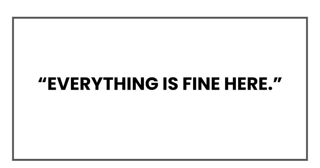 Everything is fine here Everything is fine here