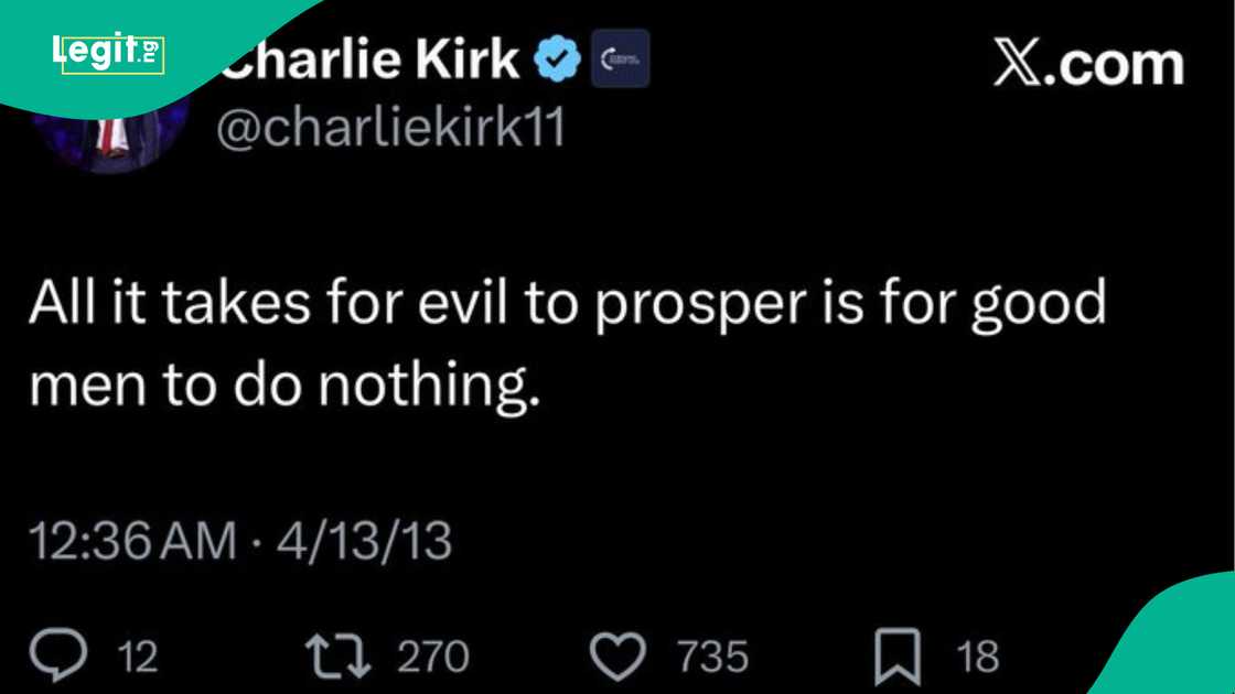 Screenshot of old post shared by Charlie Kirk emerges online.
