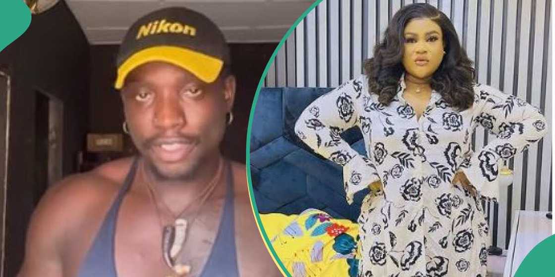 Verydarkman and actress Nkechi Blessing Verydarkman and actress Nkechi Blessing