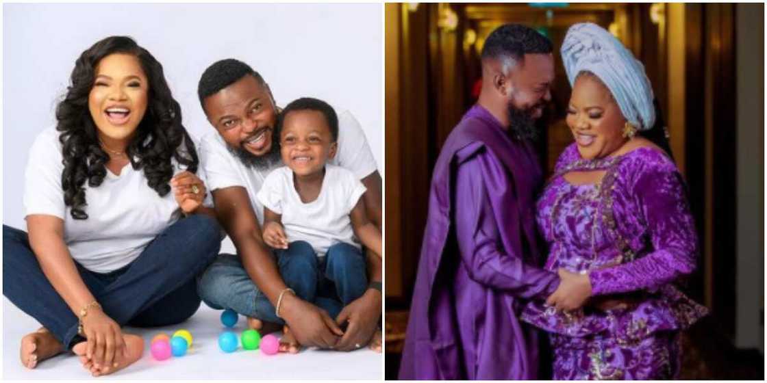 Toyin Abraham and her family Toyin Abraham and her family