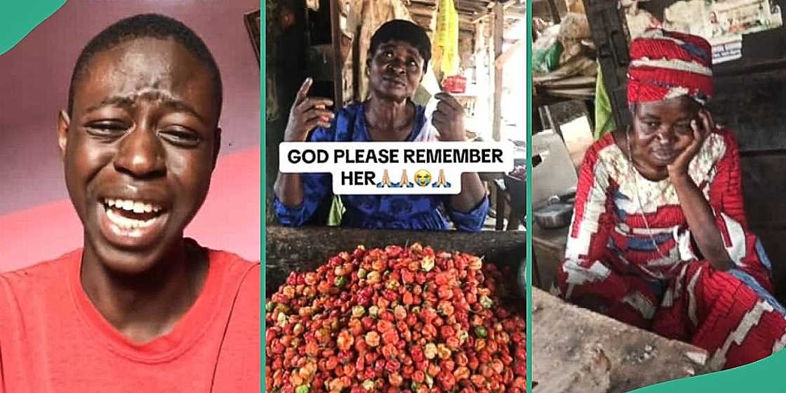 Man tearful as he sees mother still selling pepper