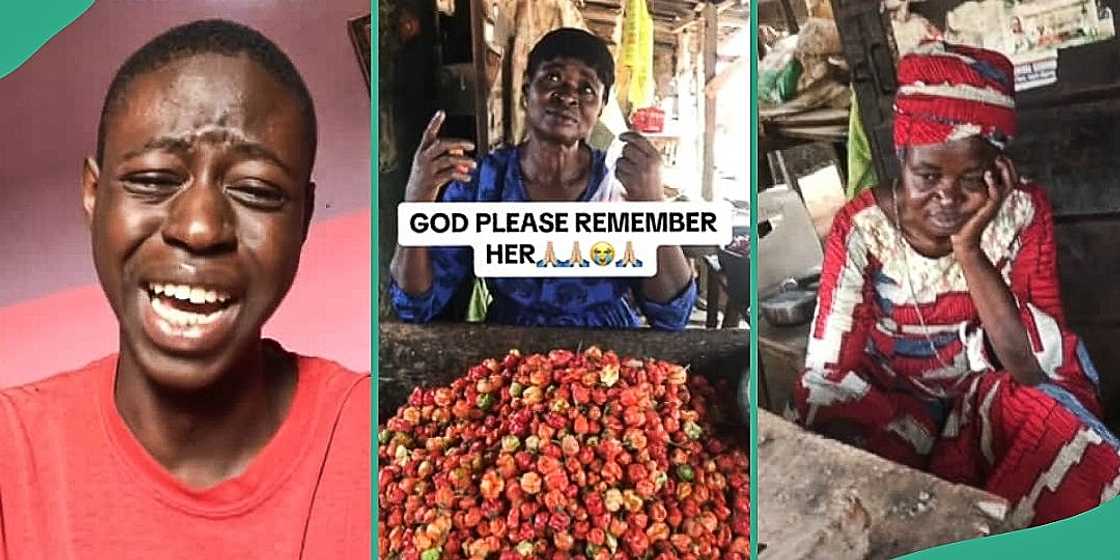 Man tearful as he sees mother still selling pepper Man tearful as he sees mother still selling pepper