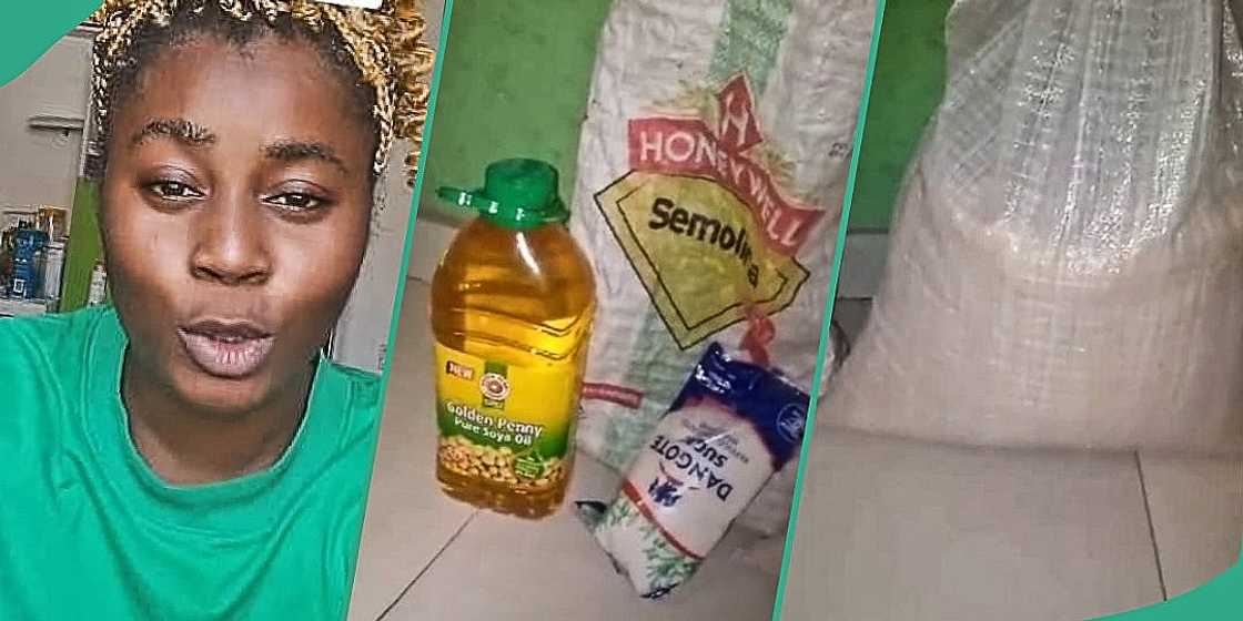 Lady hails doting father who sent her foodstuffs after she complained to him