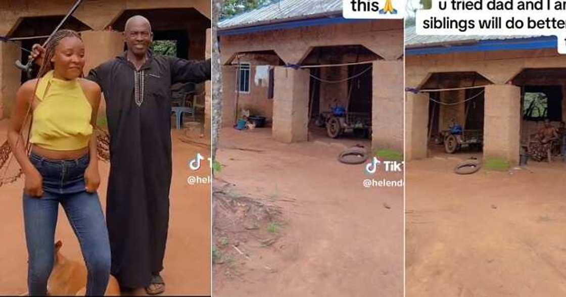 Lady flaunts her father's small house Lady flaunts her father's small house