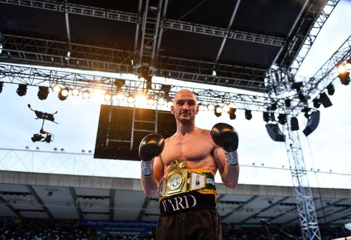 Steve Ward in action for a boxing fight