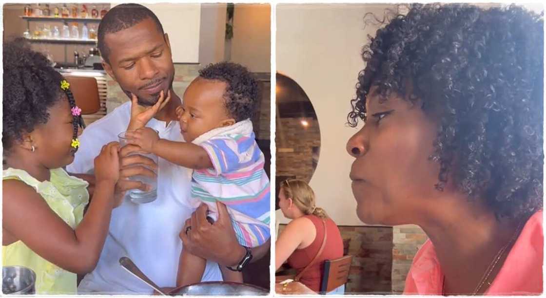 Photos of a father and his children. Photos of a father and his children.