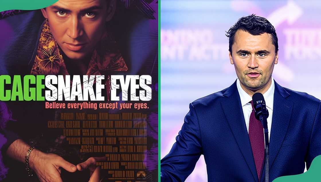 Snake Eyes poster and Charlie Clark addressing supporters