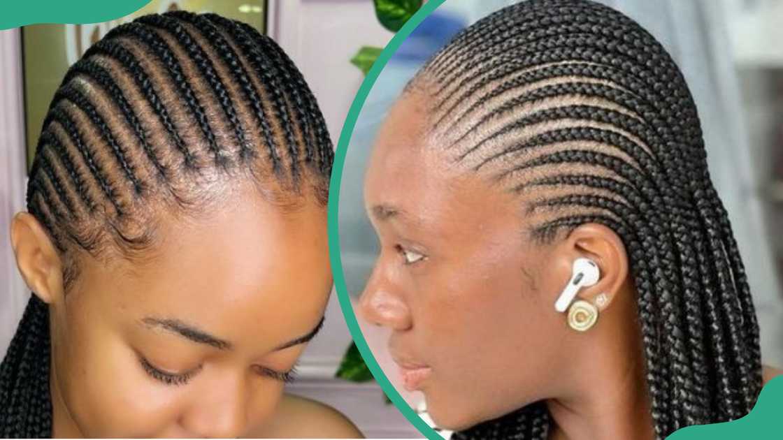 Straight-back cornrows Straight-back cornrows