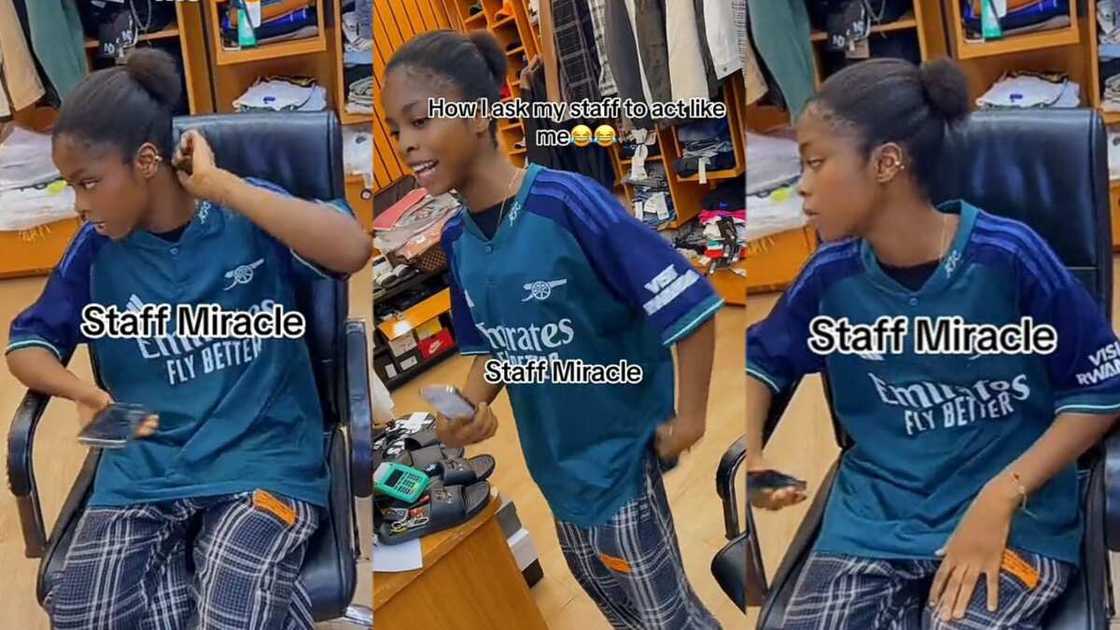 Photo of staff mimicking employer Photo of staff mimicking employer