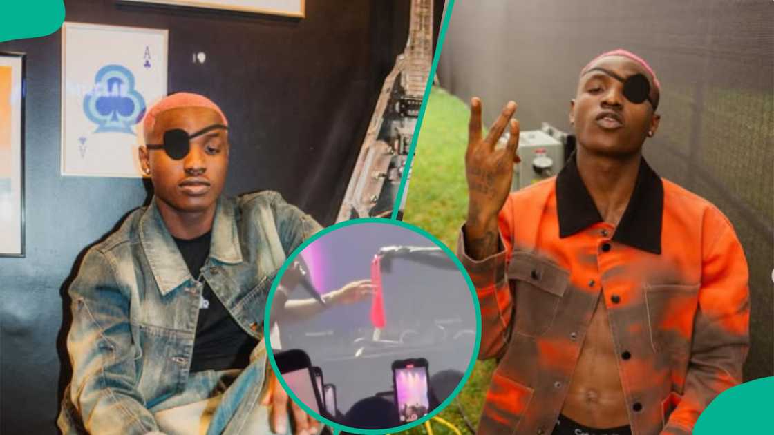 Lady gives Ruger her pink underwear on stage. Lady gives Ruger her pink underwear on stage.