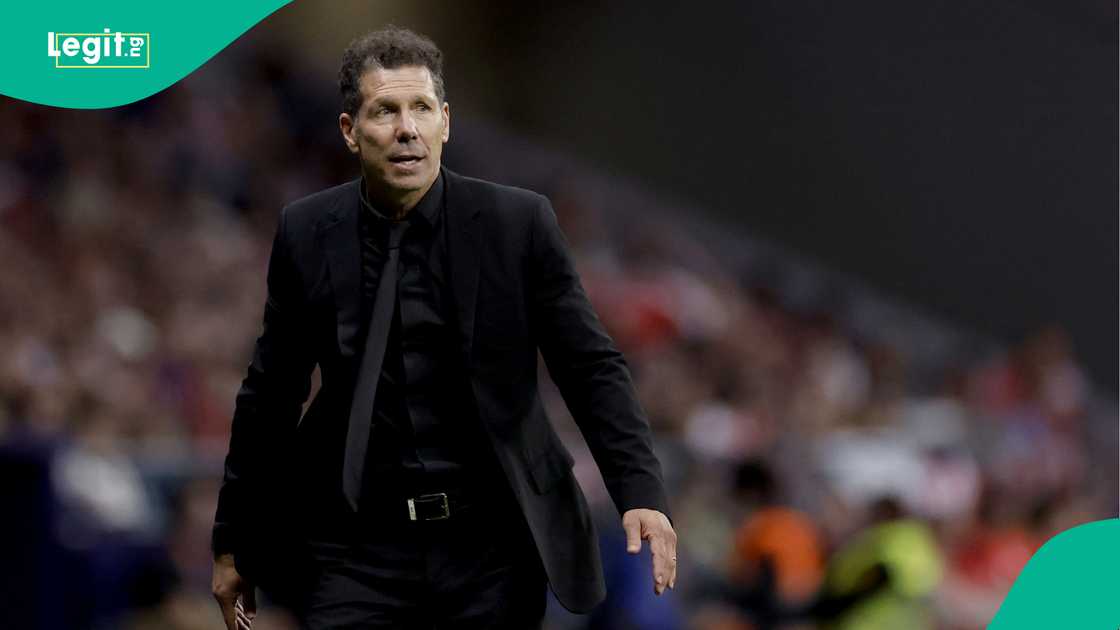 Diego Simeone, Atletico Madrid, Arsenal, UEFA Champions League, Riyadh Air Metropolitano. Diego Simeone, Atletico Madrid, Arsenal, UEFA Champions League, Riyadh Air Metropolitano.