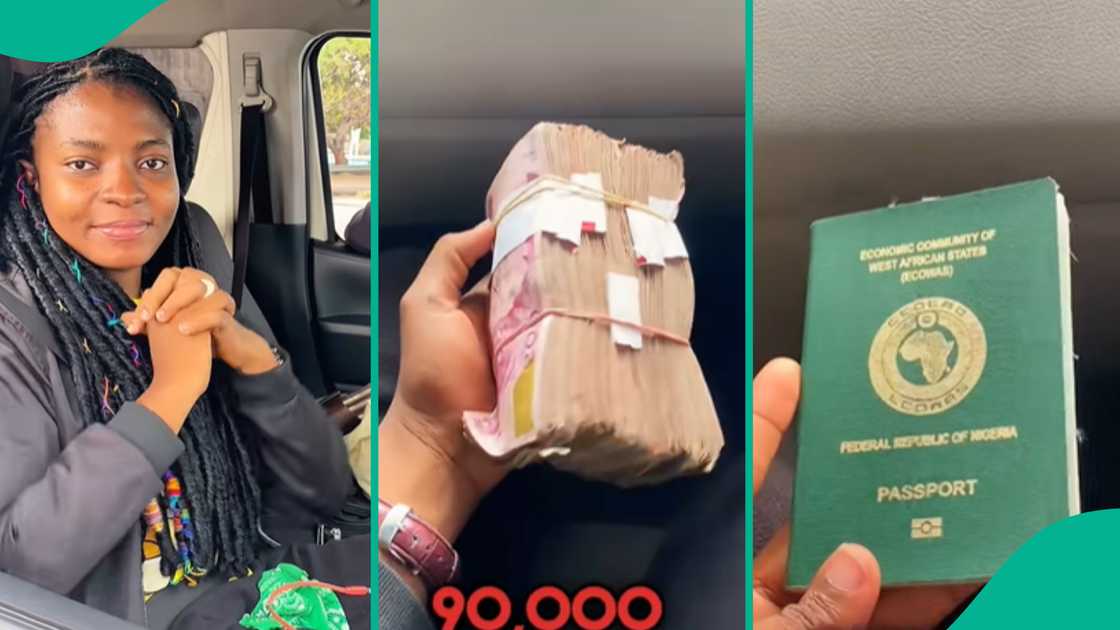 Lady travels to Ghana with her international passport. Lady travels to Ghana with her international passport.