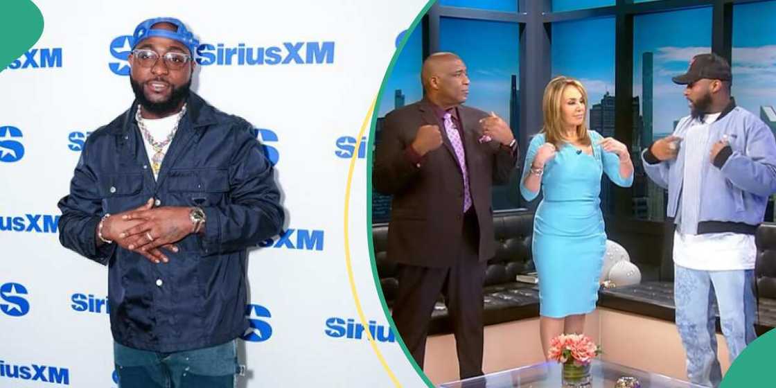 Davido was on American TV show, Good Day New York, doing his Unavailable dance Davido was on American TV show, Good Day New York, doing his Unavailable dance