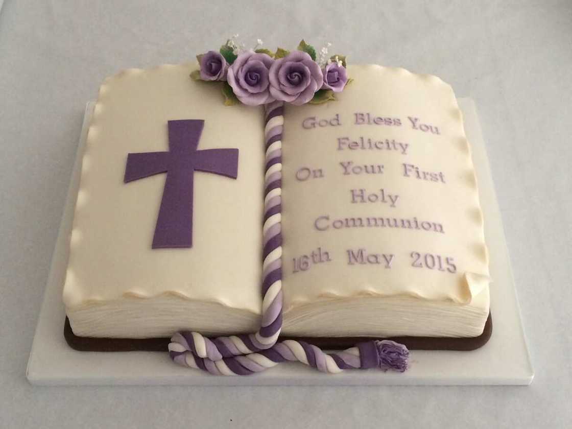 Open bible cake on Communion Open bible cake on Communion