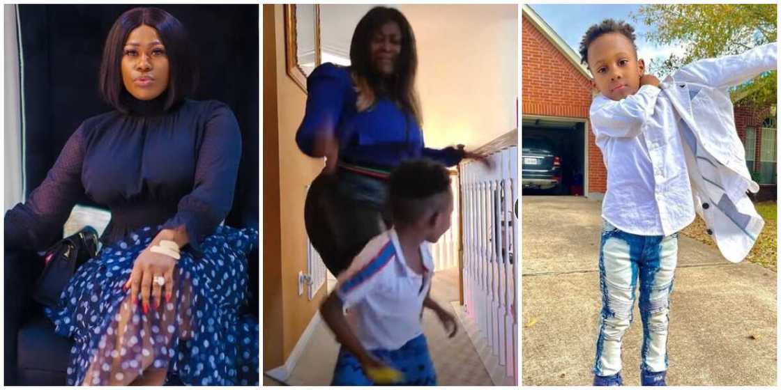 Actress Uche Jombo shows off dancing moves with son in new video Actress Uche Jombo shows off dancing moves with son in new video