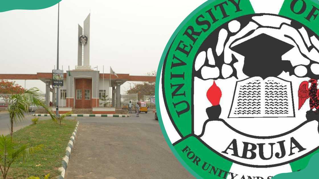 University of Abuja main gate and logo