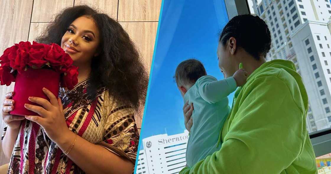 Nadia Buari and her son