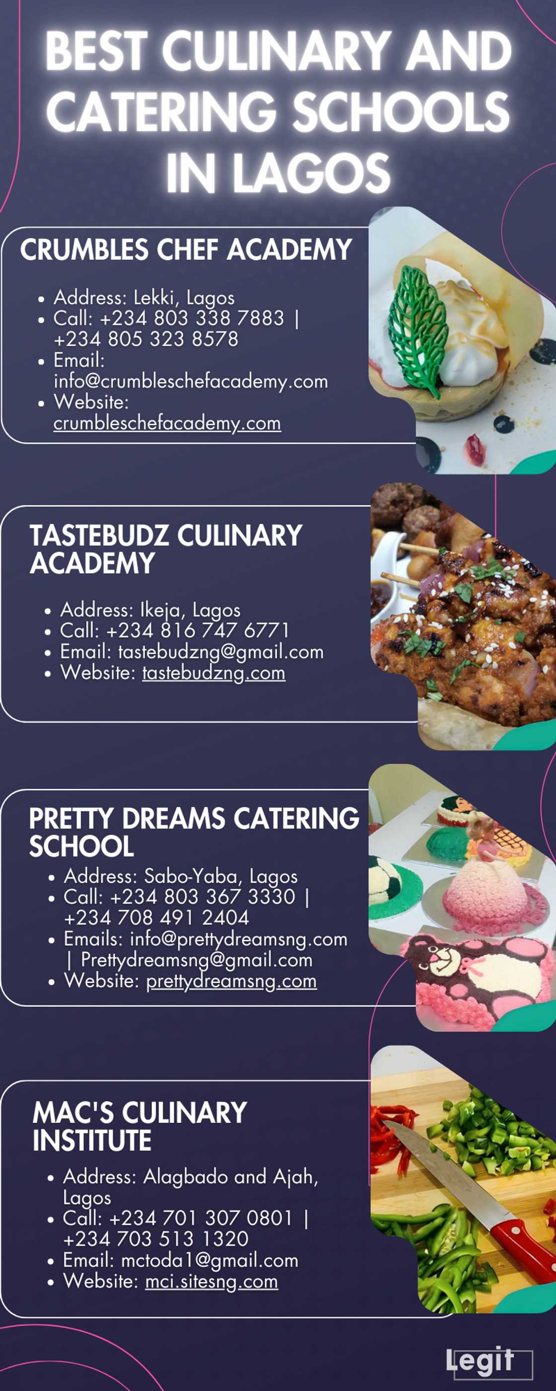 Best culinary and catering schools in Lagos Best culinary and catering schools in Lagos