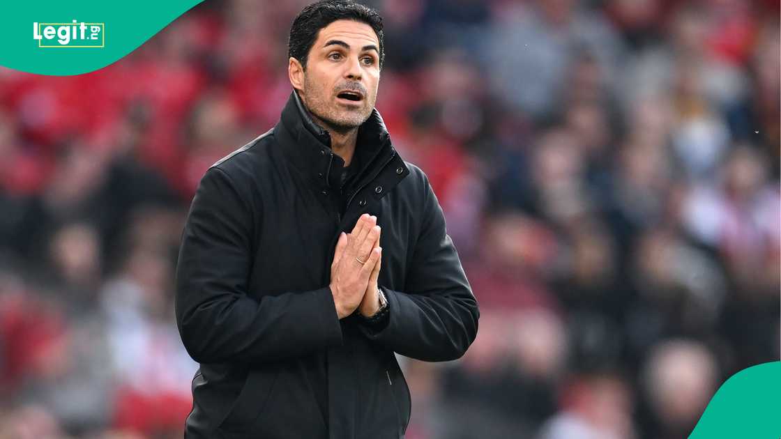 Mikel Arteta, Arsenal, Manchester United, Old Trafford, Manchester, England, Premier League. Mikel Arteta, Arsenal, Manchester United, Old Trafford, Manchester, England, Premier League.