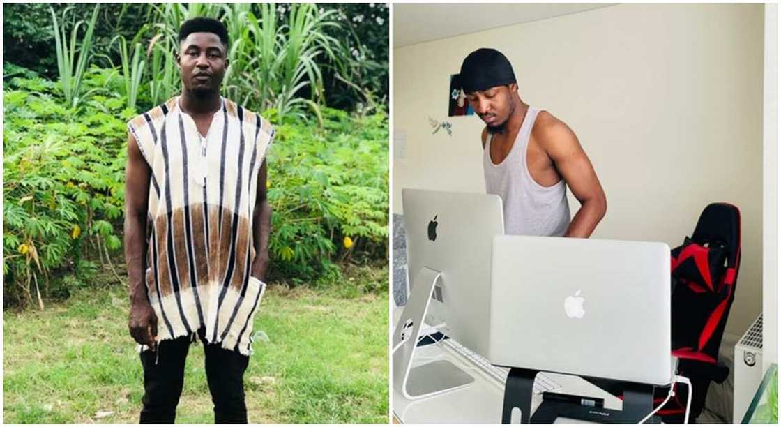 Photos of David Nnayi, a Nigerian man who lives abroad.