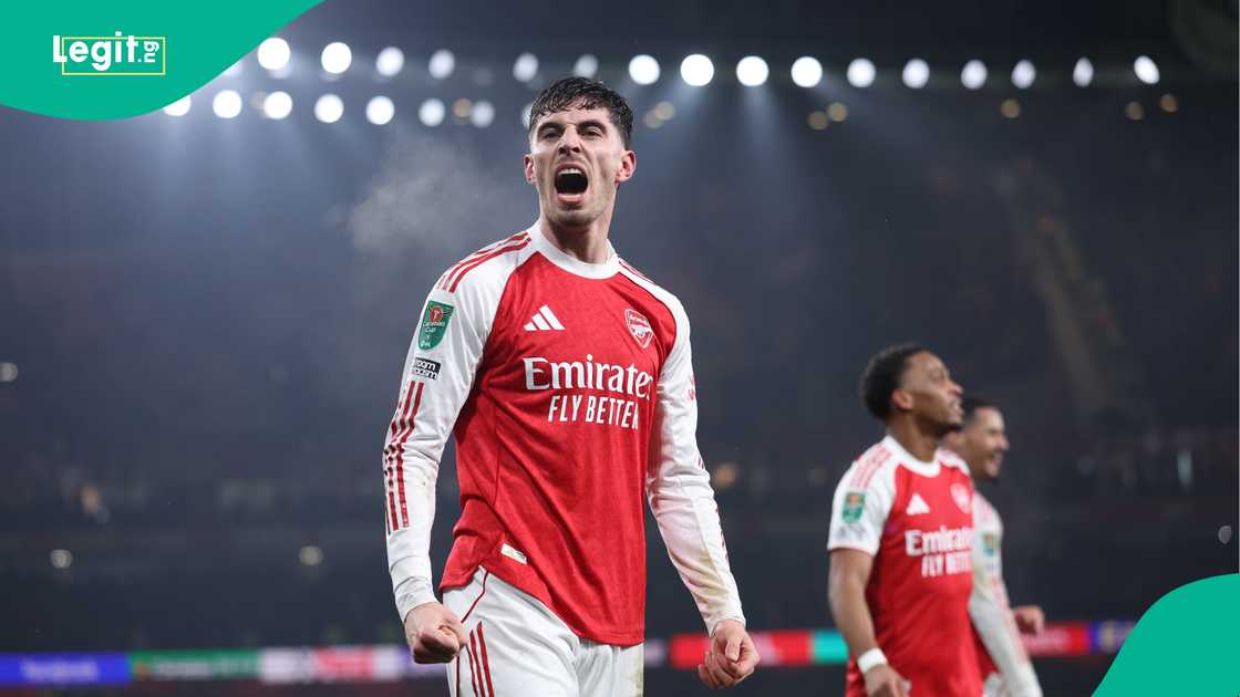 Kai Havertz, Jurrien Timber, Arsenal, Chelsea, Carabao Cup. Kai Havertz, Jurrien Timber, Arsenal, Chelsea, Carabao Cup.