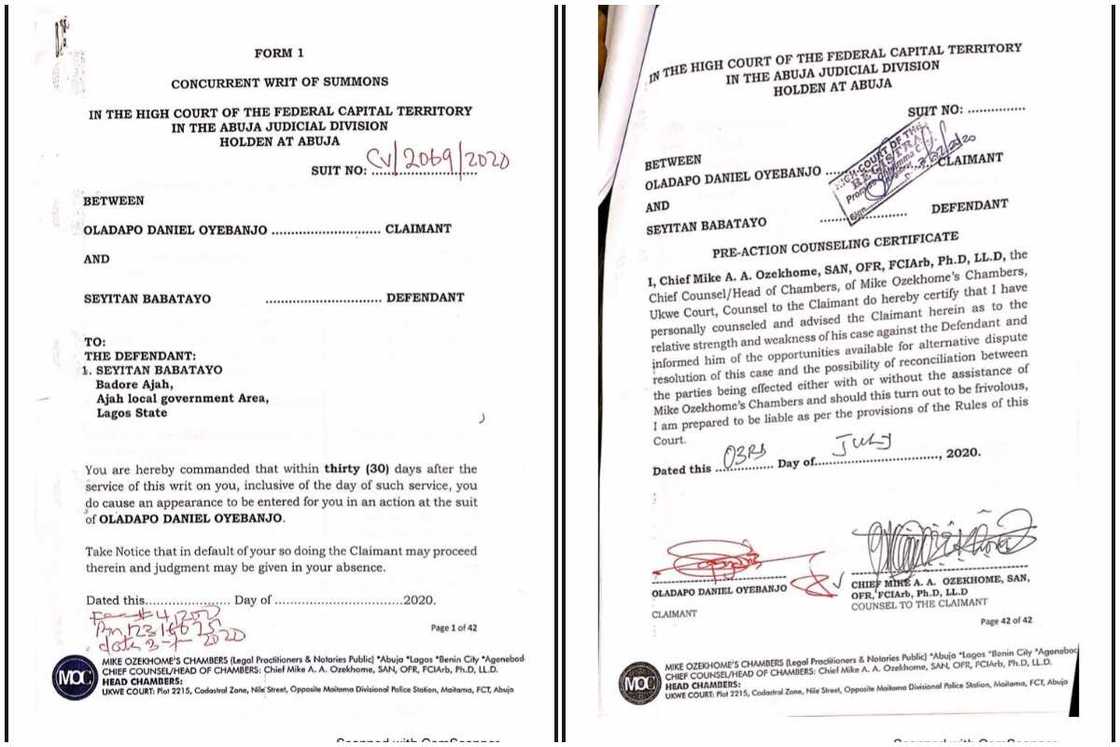 Breaking: Dbanj sues Seyitan Babatayo for N1.5 billion Breaking: Dbanj sues Seyitan Babatayo for N1.5 billion